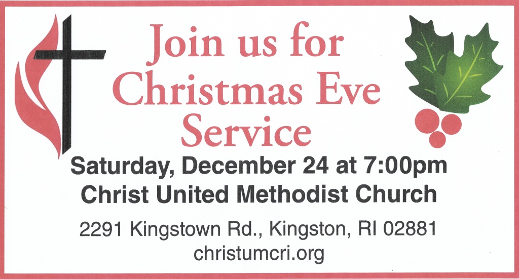 Christmas Eve Service 7:00pm – Saturday, Dec. 24